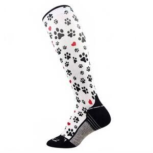 NEW ZENSAH women's print compression leg sleeves in paw prints/white